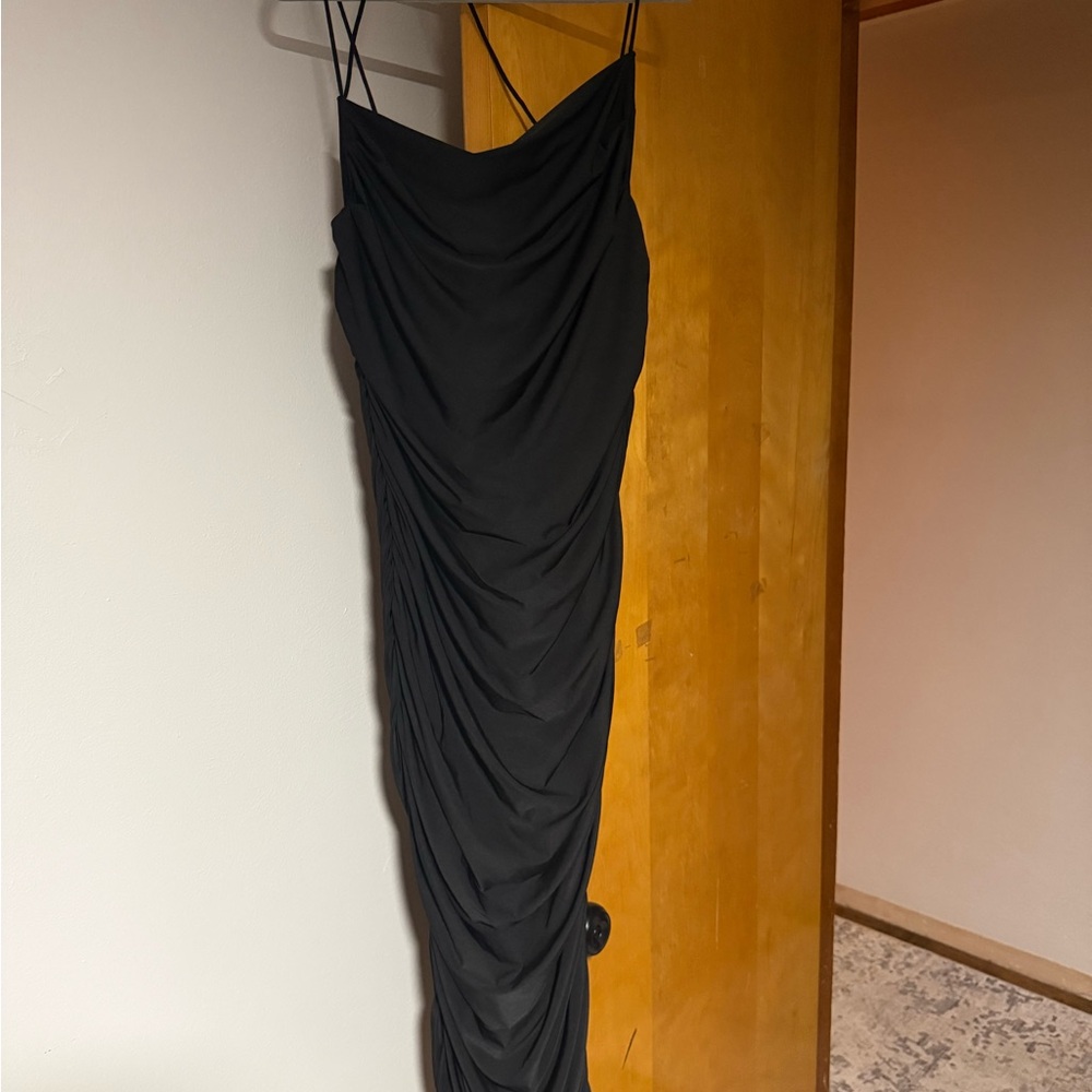 NWT - SHEIN Black Backless Draped Dress